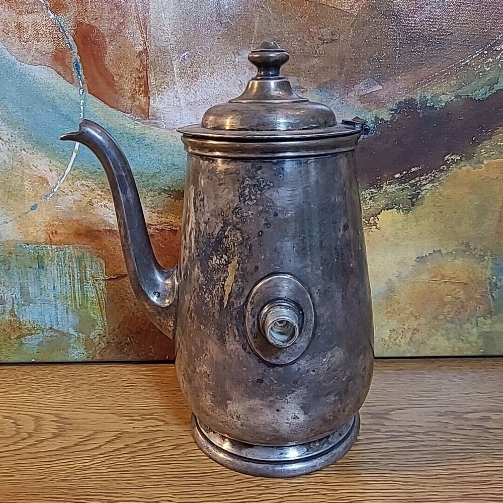 R. Wallace Teapot 64 oz Silver Soldered 6-47 Missing Side Handle READ